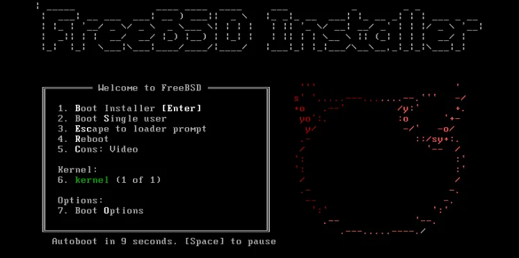 freebsd install 引导菜单