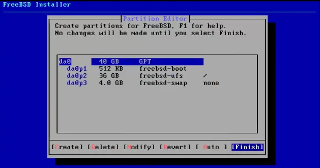 freebsd install 手动分区表