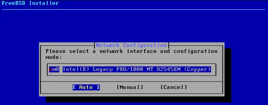 freebsd install 网络配置