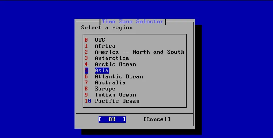 freebsd install 时区大洲