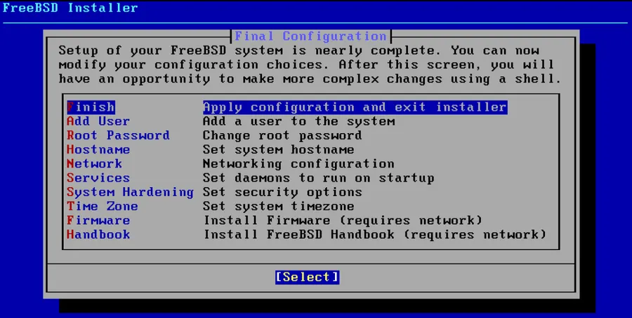 freebsd install 完成安装
